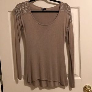 Express brown/taupe studded sweater size small
